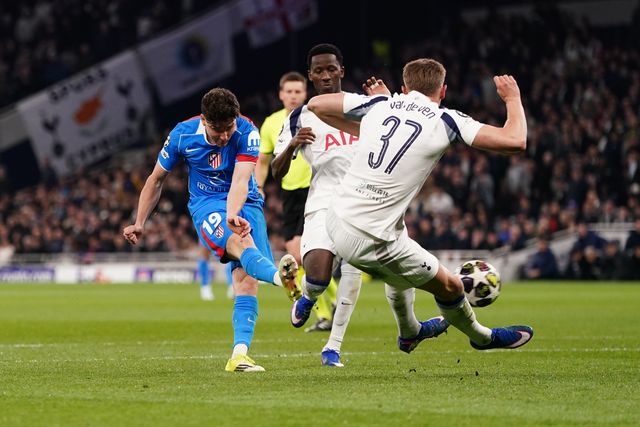 Julian Alvarez of Atlético Madrid scores to make it 1-1 during the UEFA Champions League match Tottenham Hotspur vs Atletico Madrid at Tottenham Hotspur Stadium, London, United Kingdom on 18 March 2026

(Photo by Harvey Murphy/News Images)