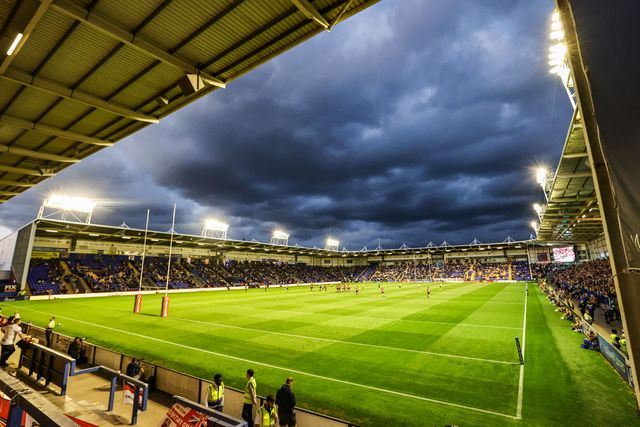 A general view of Halliwell Jones Stadium during the Betfred Super League Round 24 match Warrington Wolves vs Salford Red Devils at Halliwell Jones Stadium, Warrington, United Kingdom, 29th August 2025

(Photo by Alfie Cosgrove/News Images)