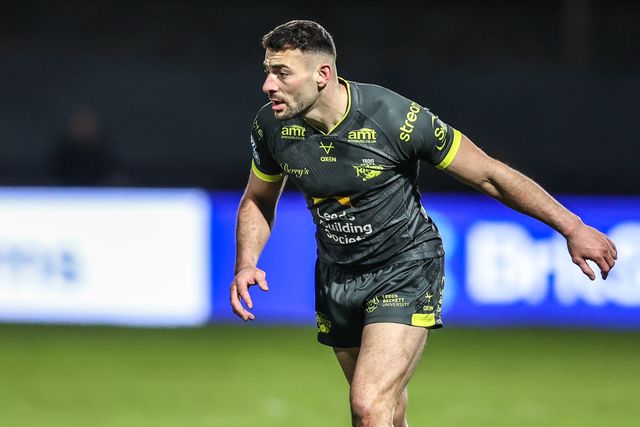 Jake Connor of Leeds Rhinos during the Betfred Super League round 7 match Bradford Bulls vs Leeds Rhinos at Odsal Stadium, Bradford, United Kingdom on 03 April 2026

(Photo by Alfie Cosgrove/News Images)