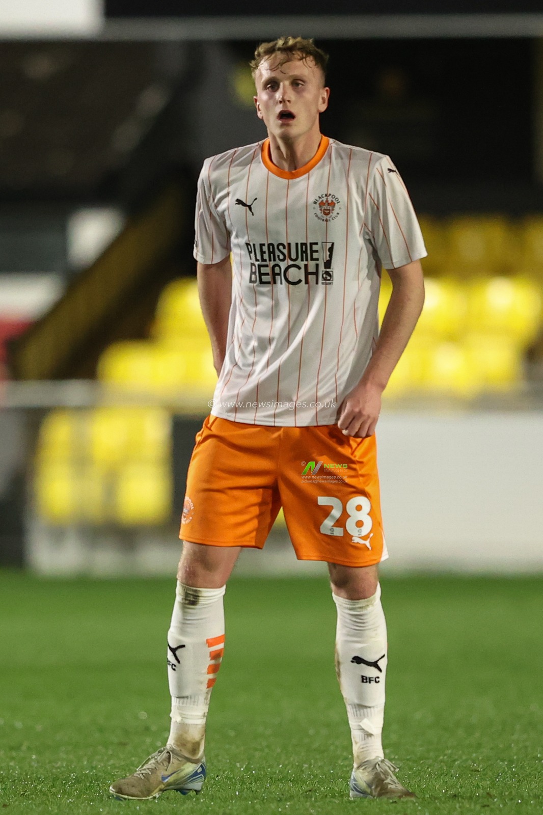 Ryan Finnigan of Blackpool during the Bristol Street Motors Trophy match Harrogate Town vs Blackpool at Wetherby Road, Harrogate, United Kingdom, 12th November 2024

(Photo by Alfie Cosgrove/News Images)