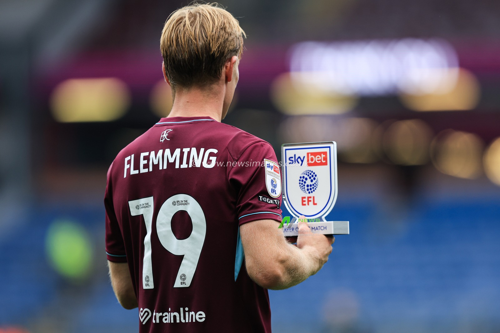 Zian Flemming of Burnley wins player of the match after 2-2 draw after the Sky Bet Championship match Burnley vs West Ham United at Turf Moor, Burnley, United Kingdom on 16 August 2026

(Photo by Jorge Horsted/News Images)