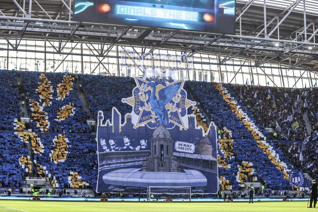 The pre match fan presentation during the Premier League match Everton vs Liverpool at Hill Dickinson Stadium, Liverpool, United Kingdom on 19 April 2026

(Photo by Alfie Cosgrove/News Images)