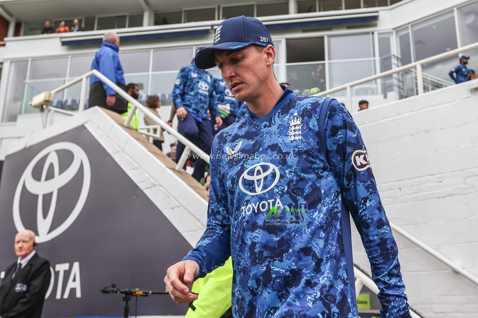 Harry Brook of England comes out for the game during the 3rd Metro Bank ODI England v West Indies at The Kia Oval, London, United Kingdom, 3rd June 2025

(Photo by Alfie Cosgrove/News Images)
