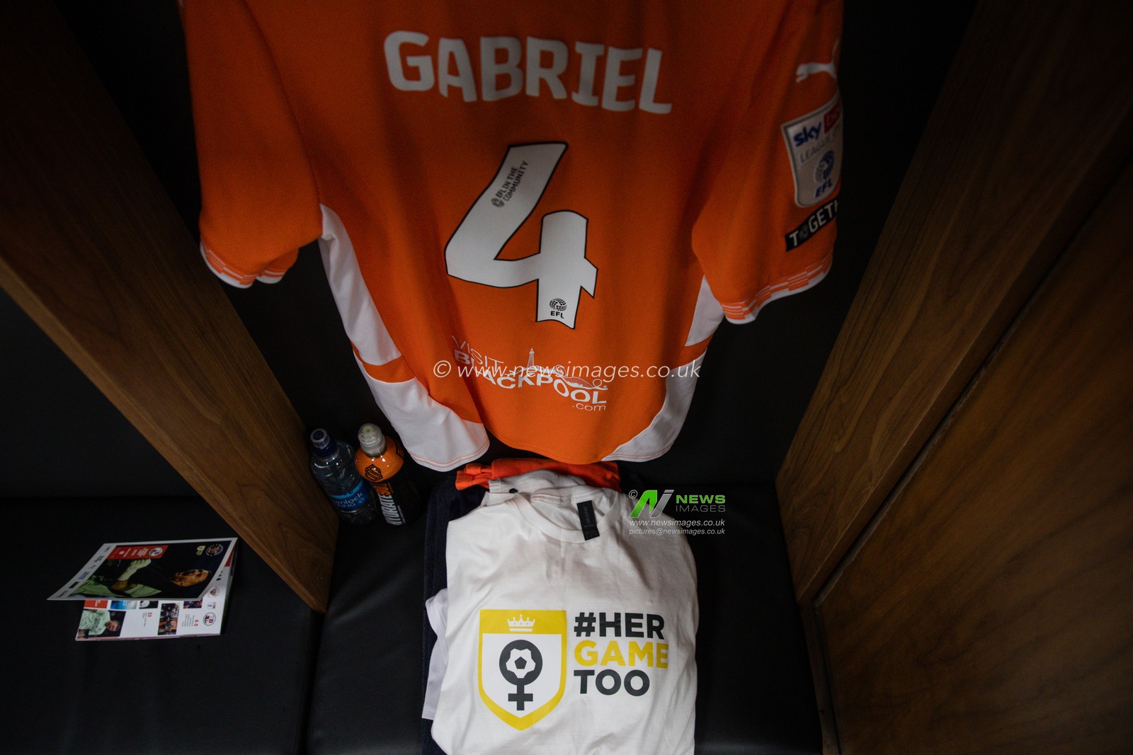 The Her Game Too warm up shirts ahead of the Sky Bet League 1 match Blackpool vs Crawley Town at Bloomfield Road, Blackpool, United Kingdom, 22nd February 2025

(Photo by Gareth Evans/News Images)