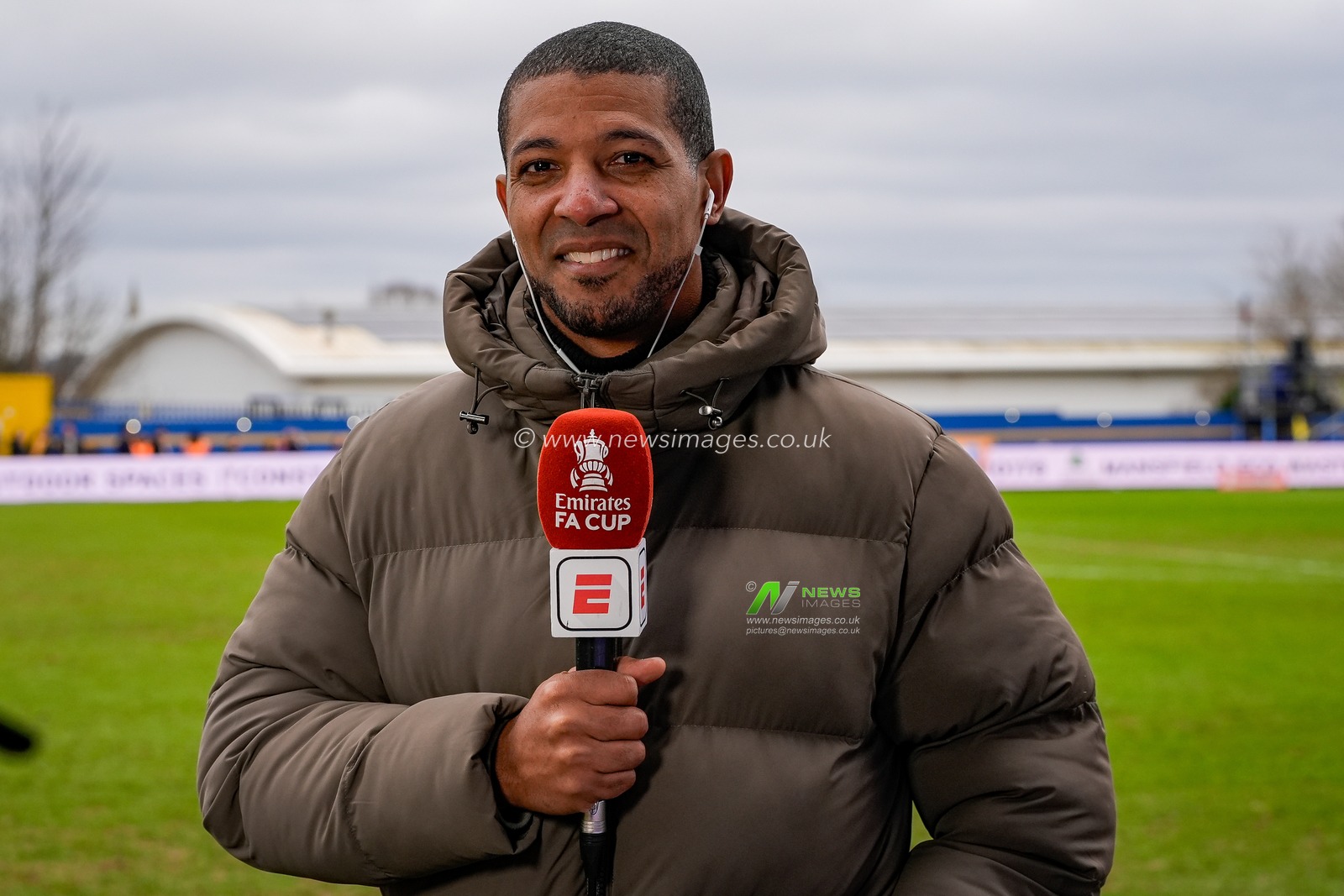 ESPN pundit Jermaine Beckford during the Emirates FA Cup fifth round match Mansfield Town vs Arsenal at One Call Stadium, Mansfield, United Kingdom on 07 March 2026

(Photo by Maynard Manyowa/News Images)