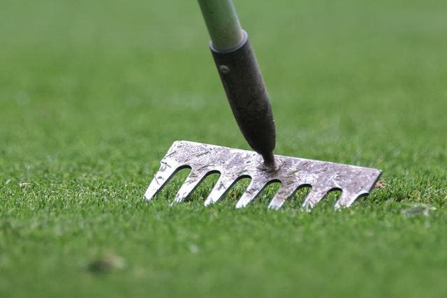 Groundsman fork  during the Pre-season friendly match Everton vs A.S. Roma at Hill Dickinson Stadium, Liverpool, United Kingdom, 9th August 2025

(Photo by Mark Cosgrove/News Images)