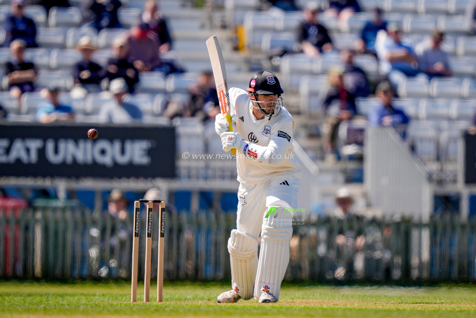 Oliver Price of Gloucestershire leaves the ball the County Championship Division Two Derbyshire vs Gloucestershire at The Central Co-Op County Ground, Derby, United Kingdom on 24 April 2026

(Photo by Maynard Manyowa/News Images)