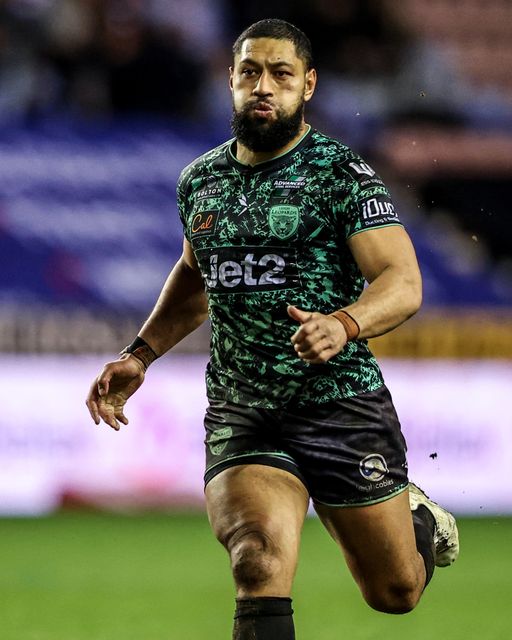 Isaac Liu of Leigh Leopards during the Betfred Super League match Wigan Warriors vs Leigh Leopards at The Brick Community Stadium, Wigan, United Kingdom on 26 February 2026

(Photo by Alfie Cosgrove/News Images)