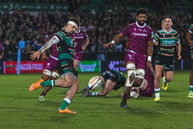 Toby Thame of Northampton Saints during the Gallagher Premiership match Northampton Saints vs Sale Sharks at Cinch Stadium at Franklin's Gardens, Northampton, United Kingdom, 20th December 2025

(Photo by Craig Evans/News Images)

*** GER AUT SUI OUT ***