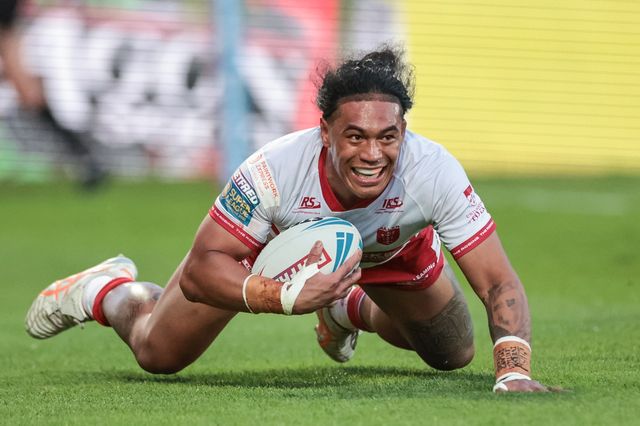 Tom Amone of Hull KR goes over for a try during the Betfred Super League round 10 match Hull KR vs Castleford Tigers at Sewell Group Craven Park, Hull, United Kingdom on 30 April 2026

(Photo by Mark Cosgrove/News Images)