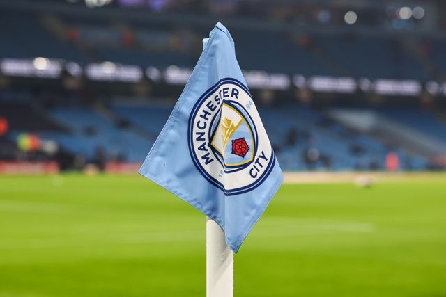 A general view of Etihad Stadium and branded corner flag, Home of Manchester City, ahead of the Emirates FA Cup 3rd Round match Manchester City vs Salford City at Etihad Stadium, Manchester, United Kingdom, 11th January 2025

(Photo by Mark Cosgrove/News Images)