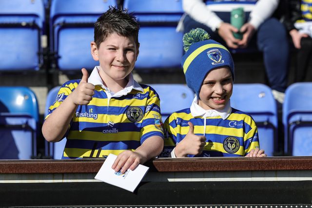 Warrington fans watching the pre-game warmup during the Betfred Challenge Cup round 4 match Goole Vikings vs Warrington Wolves at The Halliwell Jones Stadium, Warrington, United Kingdom on 14 March 2026

(Photo by Mark Cosgrove/News Images)