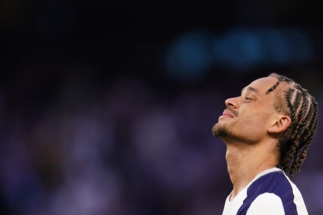 Xavi Simons of Tottenham Hotspur frustrated at full time during the Premier League match Tottenham Hotspur vs Brighton & Hove Albion at Tottenham Hotspur Stadium, London, United Kingdom on 18 April 2026

(Photo by Harvey Murphy/News Images)