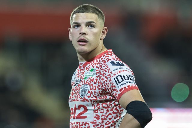 Bailey Hodgson of Leigh Leopards during the Betfred Super League Round 26 match Leigh Leopards vs St Helens at Leigh Sports Village, Leigh, United Kingdom, 12th September 2025

(Photo by Mark Cosgrove/News Images)