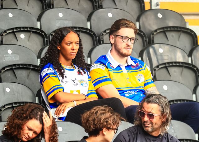 Leeds Rhino fans during the Betfred Super League Round 24 match Hull FC vs Leeds Rhinos at MKM Stadium, Hull, United Kingdom, 30th August 2025

(Photo by Richard Bierton/News Images)
