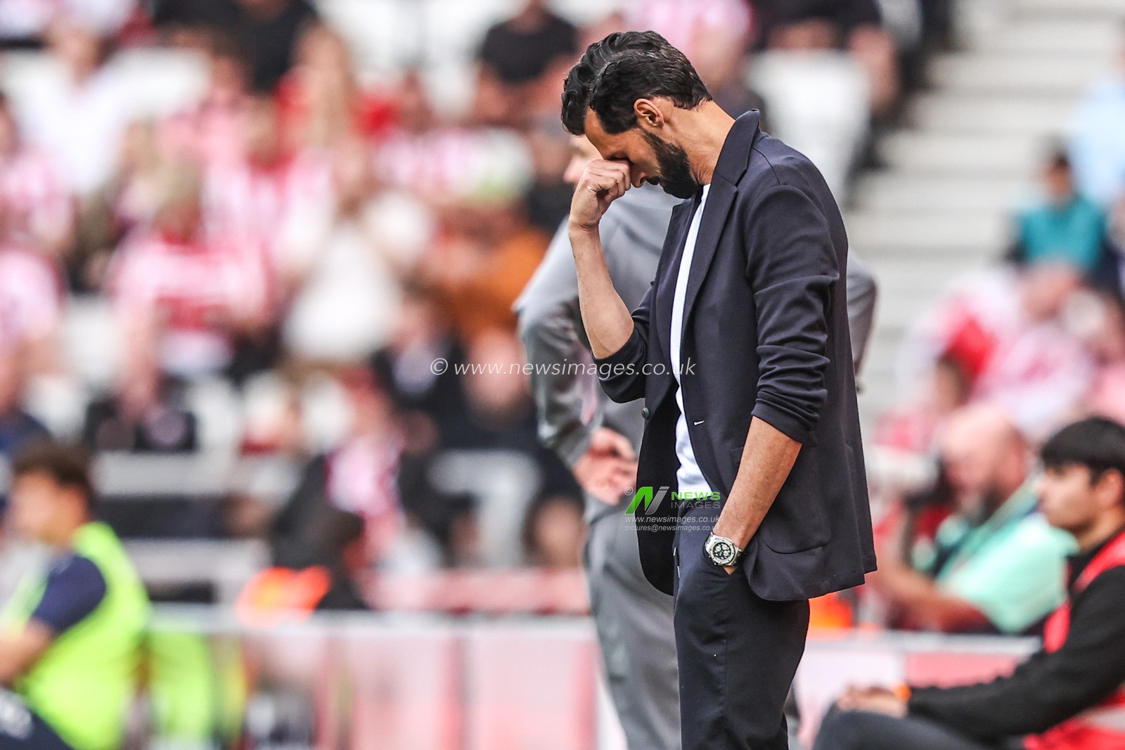 Alvaro Arbeloa manager of Fulham reacts during the Premier League match Sunderland vs Fulham at Stadium Of Light, Sunderland, United Kingdom on 30 August 2026

(Photo by Alfie Cosgrove/News Images)