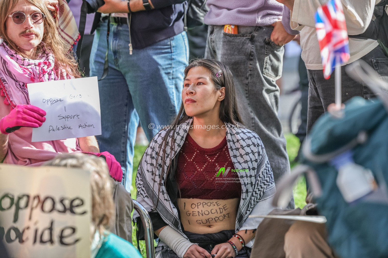 Protesters outside holding signs saying “I appose genocide, I support Palestine action”make a stance outside during the Labour Party Annual Conference 2025 at The ACC, Liverpool, United Kingdom, 28th September 2025

(Photo by Mark Cosgrove/News Images)