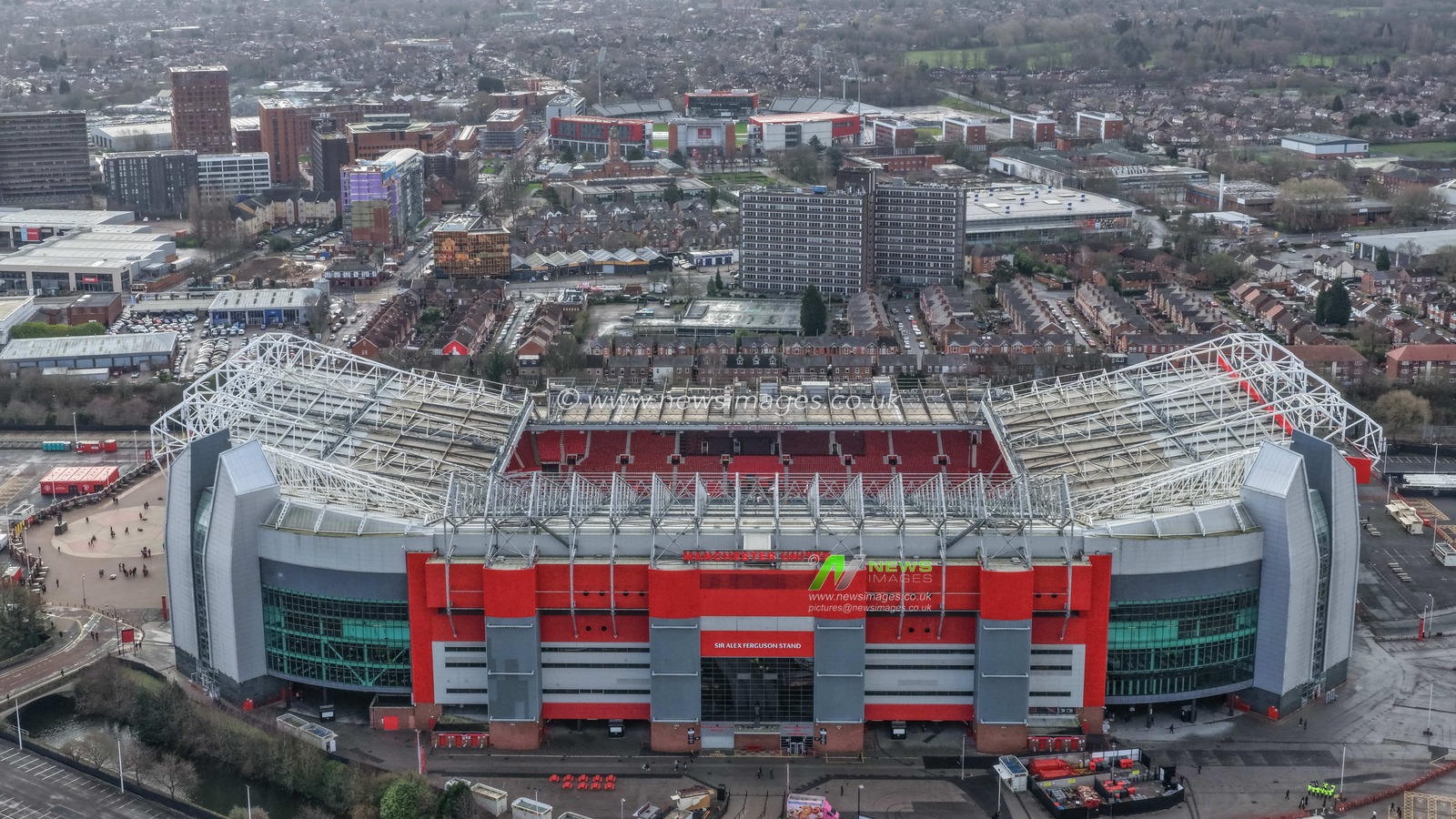 An aerial view of Old Trafford during the Premier League match Manchester United vs Crystal Palace at Old Trafford, Manchester, United Kingdom on 01 March 2026

(Photo by Mark Cosgrove/News Images)