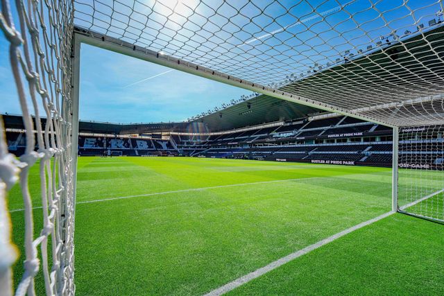 A general view of the pitch and stands during the Sky Bet Championship match Derby County vs Stoke City at Pride Park Stadium, Derby, United Kingdom on 06 April 2026

(Photo by Maynard Manyowa/News Images)