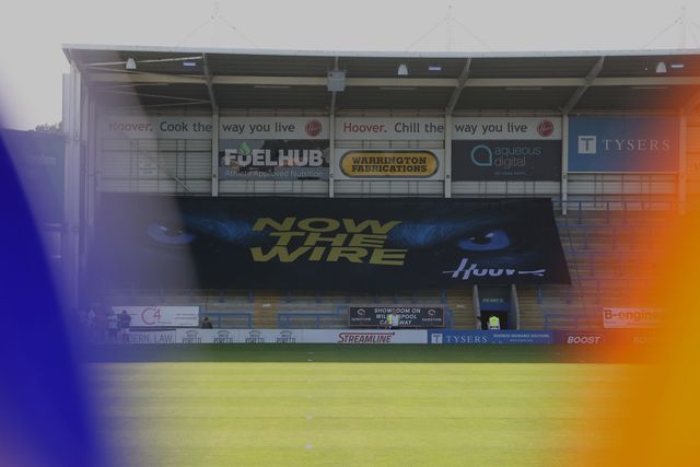 A Now The Wire flag during the Betfred Super League round 16 match Warrington Wolves vs Catalans Dragons at The Halliwell Jones Stadium, Warrington, United Kingdom on 25 June 2026

(Photo by Alfie Cosgrove/News Images)
