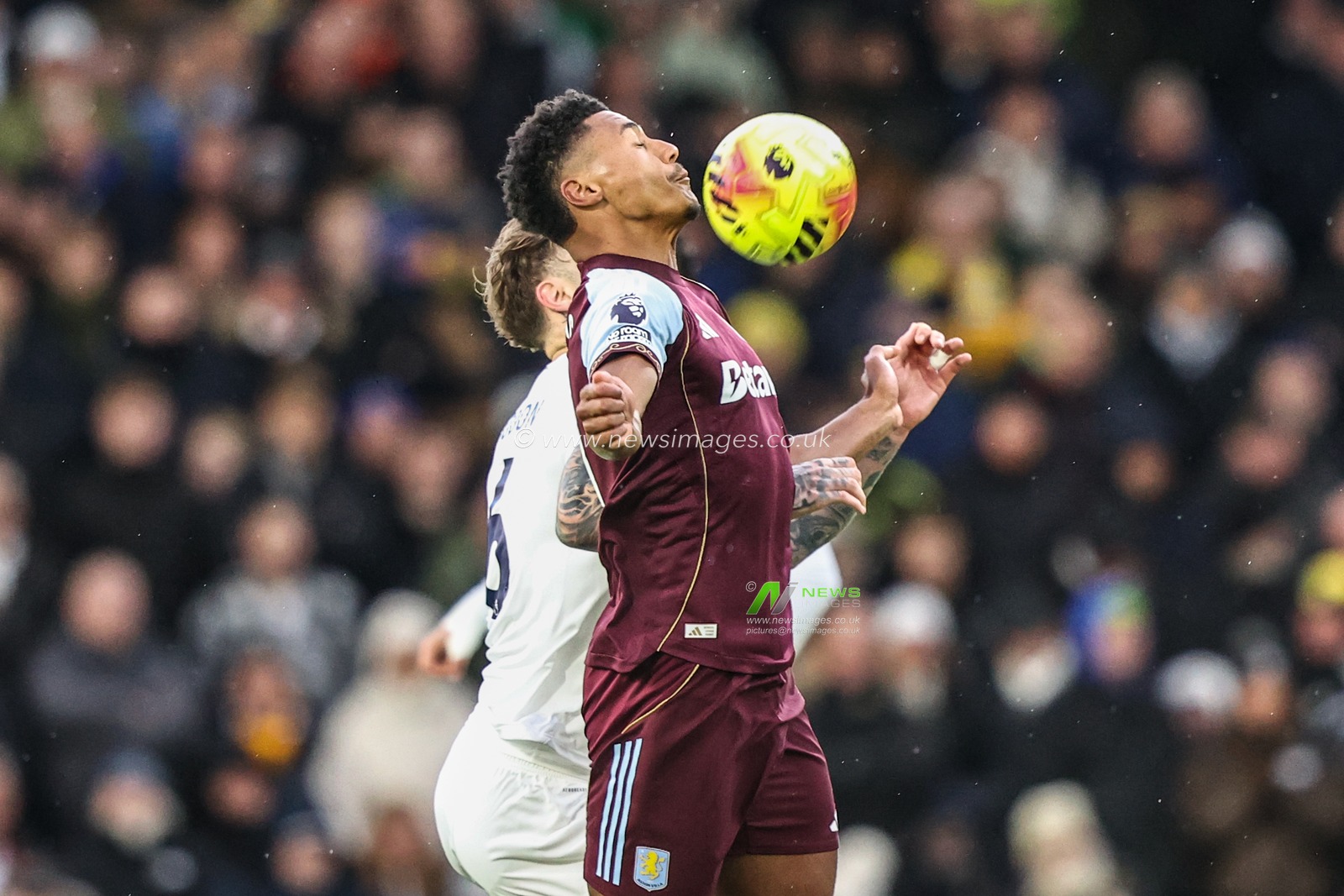 Ollie Watkins of Aston Villa controls the ball during the Premier League match Leeds United vs Aston Villa at Elland Road, Leeds, United Kingdom, 23rd November 2025

(Photo by Alfie Cosgrove/News Images)

*** GER AUT SUI OUT ***