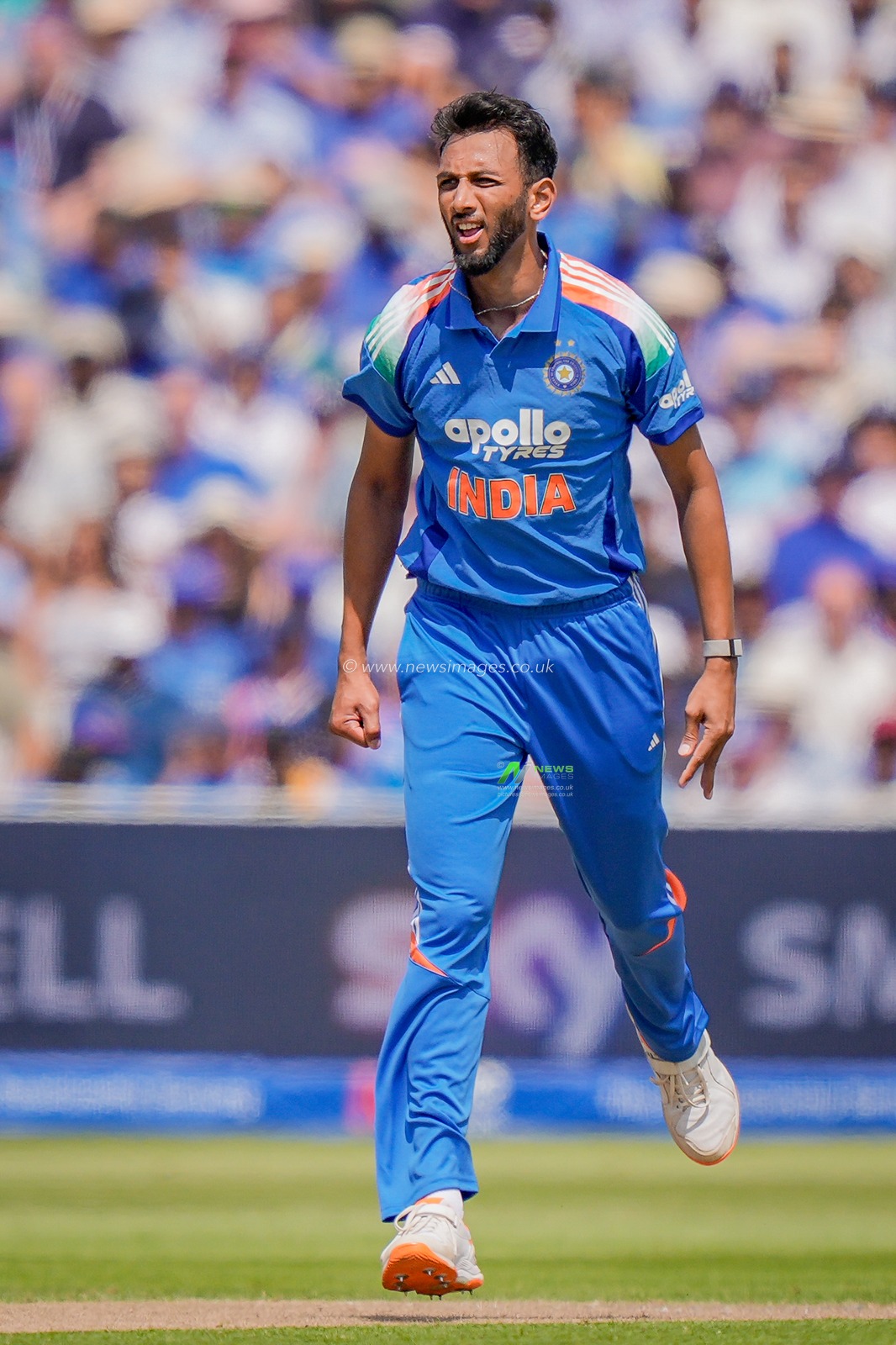 Prasidh Krishna of India delivers the ball  during the 1st Metro Bank ODI match England vs India at Edgbaston, Birmingham, United Kingdom on 14 July 2026

(Photo by Maynard Manyowa/News Images)