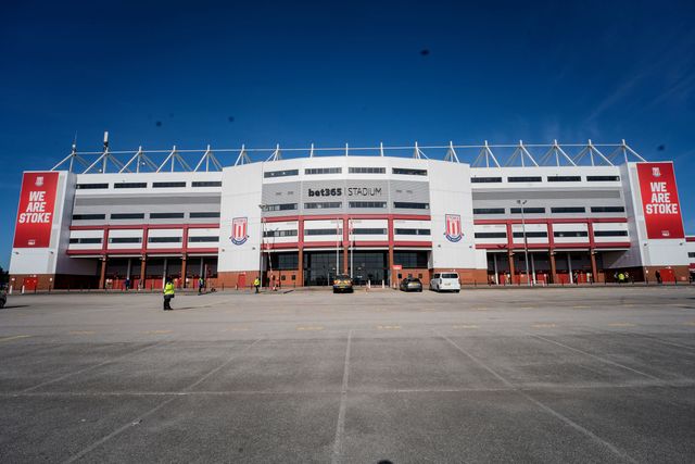 A general view of the stadium main stand from the outside prior to kick off during the Sky Bet Championship match Stoke City vs Millwall at Bet365 Stadium, Stoke On Trent, United Kingdom on 21 April 2026

(Photo by Maynard Manyowa/News Images)