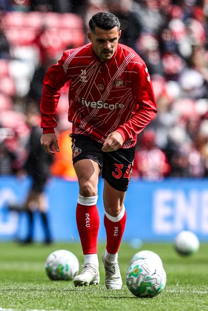 Granit Xhaka of Sunderland in the pregame warmup session during the Premier League match Sunderland vs Tottenham Hotspur at Stadium Of Light, Sunderland, United Kingdom on 12 April 2026

(Photo by Alfie Cosgrove/News Images)