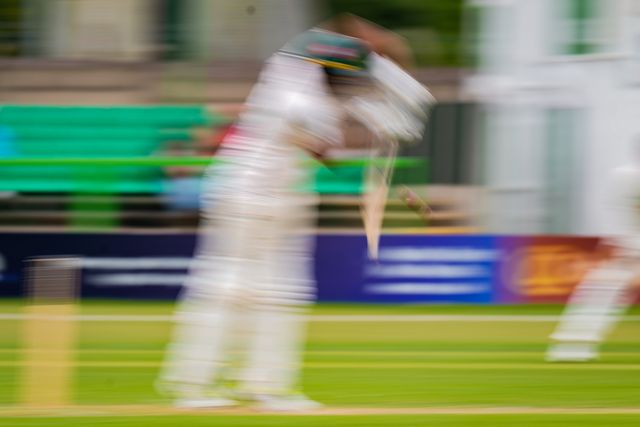 Rishi Patel punches the ball during the County Championship Division One day 3 Leicestershire vs Nottinghamshire at Grace Road, Leicester, United Kingdom on 03 May 2026

(Photo by Maynard Manyowa/News Images)