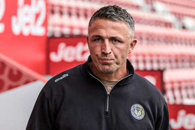 Sam Burgess manager of Warrington during the Betfred Super League round 20 match Leigh Leopards vs Warrington Wolves at Leigh Sports Village, Leigh, United Kingdom on 25 July 2026

(Photo by Alfie Cosgrove/News Images)