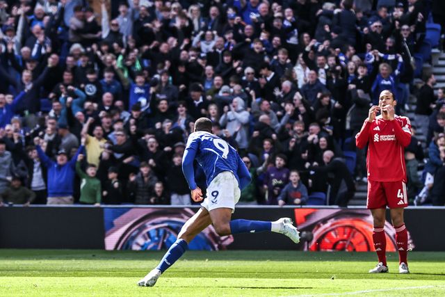 Beto of Everton celebrates his goal to make it 1-1 during the Premier League match Everton vs Liverpool at Hill Dickinson Stadium, Liverpool, United Kingdom on 19 April 2026

(Photo by Alfie Cosgrove/News Images)