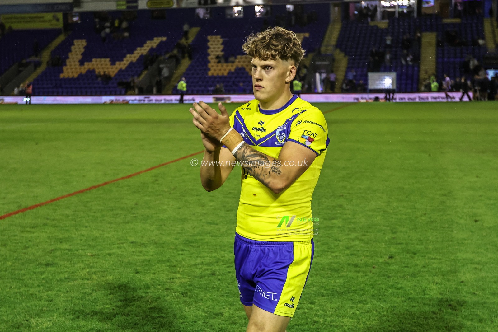 Arron Lindop of Warrington Wolves in action during the game during the Betfred Super League Round 12 match Warrington Wolves vs Hull KR at Halliwell Jones Stadium, Warrington, United Kingdom, 23rd May 2025

(Photo by Alfie Cosgrove/News Images)