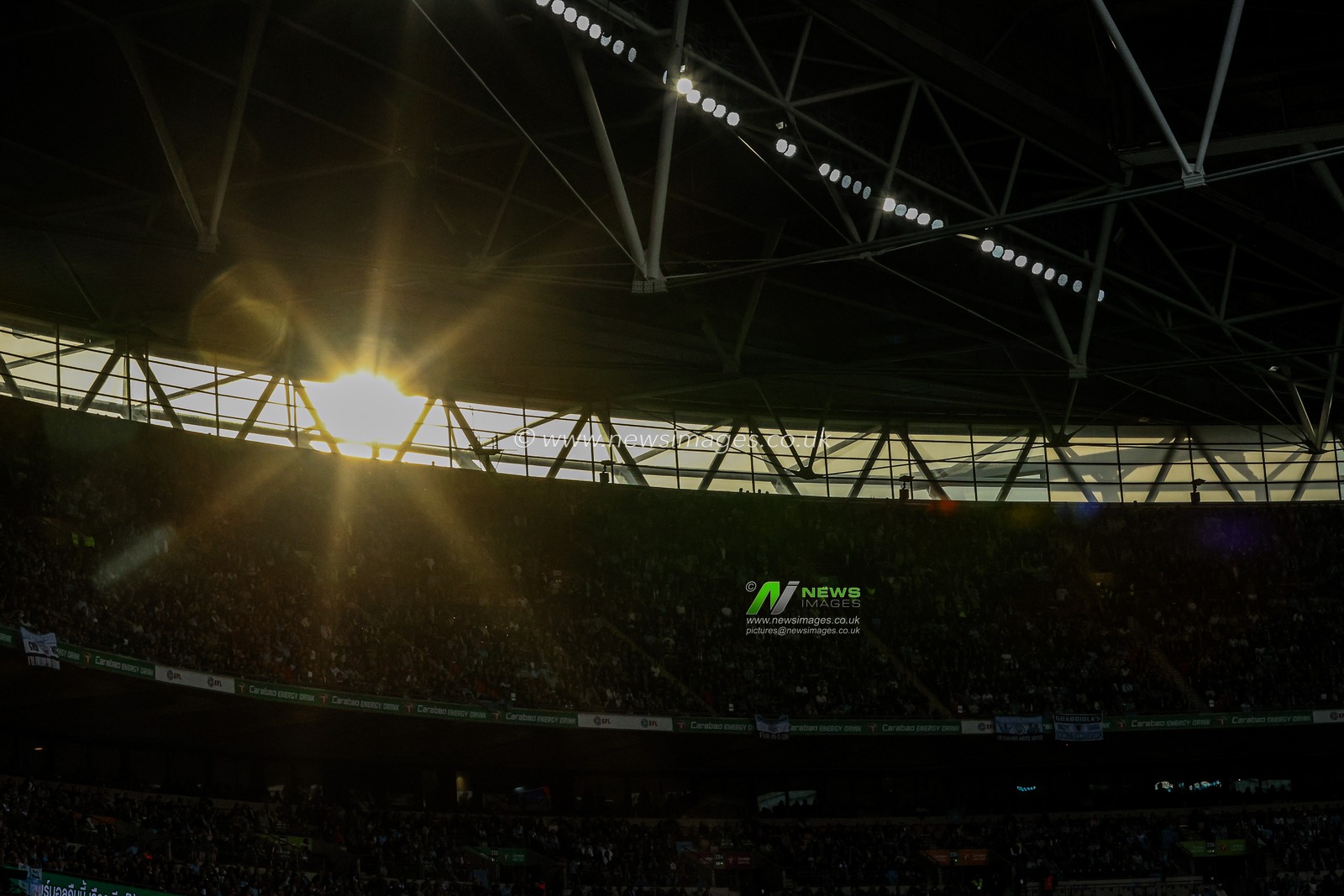 A general view of the sun set at the stadium during the Carabao Cup Final match Arsenal vs Manchester City at Emirates, London, United Kingdom on 22 March 2026

(Photo by Alfie Cosgrove/News Images)