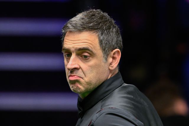 Ronnie O'Sullivan reacts, during the Cazoo World Championships 2024 at Crucible Theatre, Sheffield, United Kingdom, 30th April 2024

(Photo by Cody Froggatt/News Images)