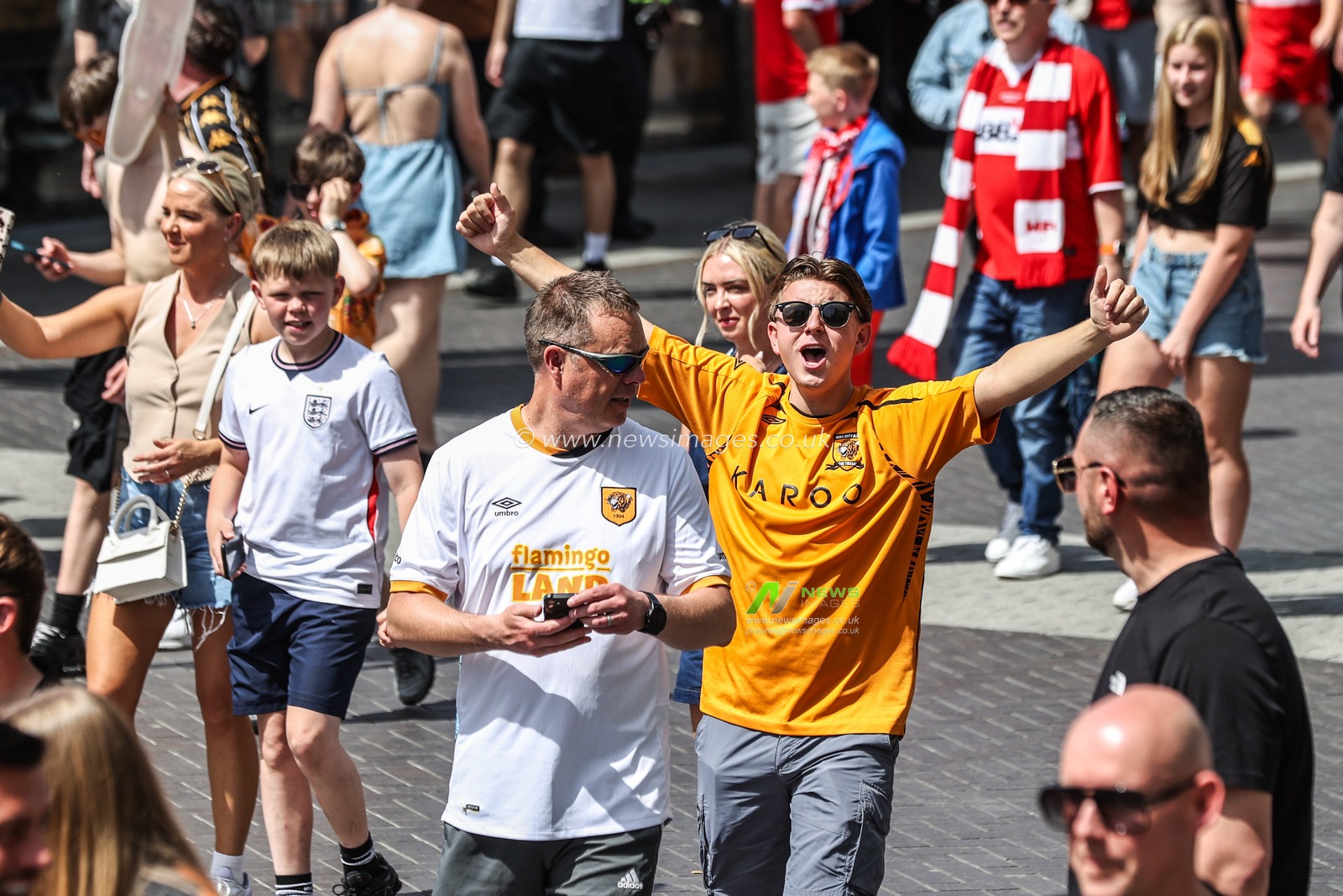Hull City fans make their way up Wembley Way ahead of the Sky Bet Championship Playoffs Final match Hull City vs Middlesbrough at Wembley Stadium, London, United Kingdom on 23 May 2026

(Photo by Alfie Cosgrove/News Images)