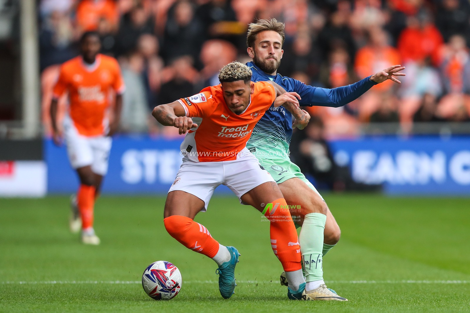 Jack Cooper-Love of Burton Albion fouls Jordan Lawrence-Gabriel of Blackpool during the Sky Bet League 1 match Blackpool vs Burton Albion at Bloomfield Road, Blackpool, United Kingdom, 28th September 2024

(Photo by Gareth Evans/News Images)