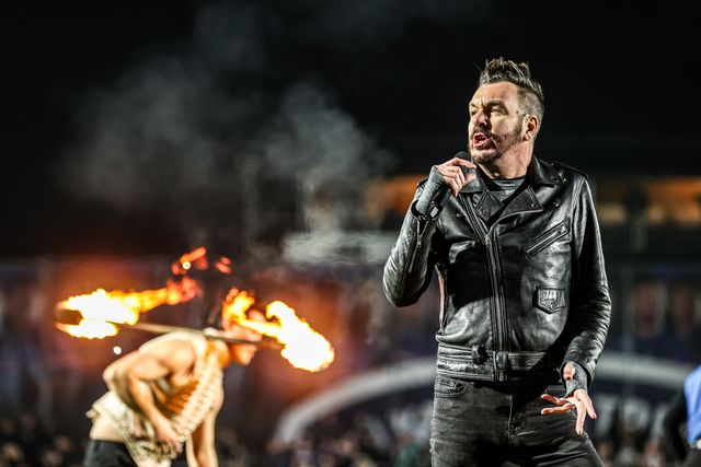 Pre-match entertainment ahead of the Betfred Super League round 5 match Wakefield Trinity vs Leigh Leopards at DIY Kitchens Stadium, Wakefield, United Kingdom on 20 March 2026

(Photo by Alfie Cosgrove/News Images)