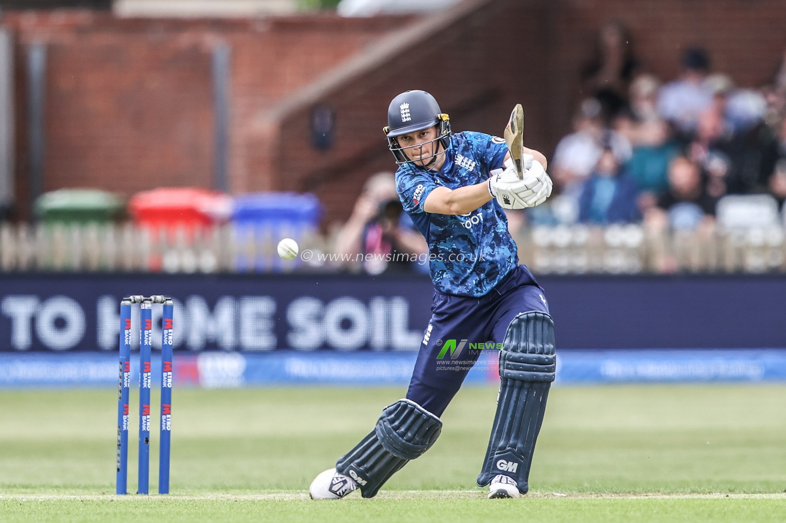 Amy Jones of England hits the ball to the boundary for four runs during the Metro Bank One Day International match England Women vs West Indies Women at Derbyshire County Cricket Club, Derby, United Kingdom, 30th May 2025

(Photo by Alfie Cosgrove/News Images)