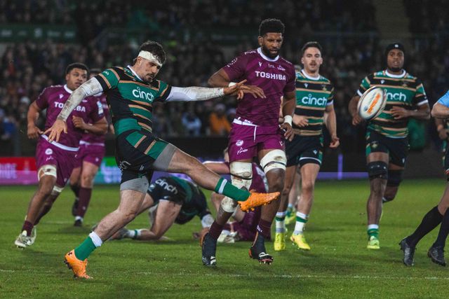Toby Thame of Northampton Saints during the Gallagher Premiership match Northampton Saints vs Sale Sharks at Cinch Stadium at Franklin's Gardens, Northampton, United Kingdom, 20th December 2025

(Photo by Craig Evans/News Images)

*** GER AUT SUI OUT ***