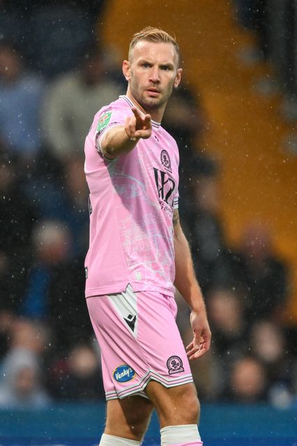 Andreas Weimann of Blackburn Rovers gives his team instructions during the Carabao Cup match Stockport County vs Blackburn Rovers at Edgeley Park Stadium, Stockport, United Kingdom, 13th August 2024

(Photo by Craig Thomas/News Images)