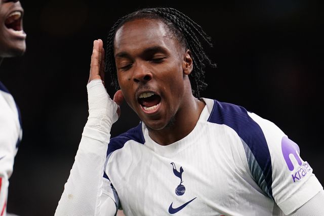 Mathys Tel of Tottenham Hotspur celebrates his goal during the Premier League match Tottenham Hotspur vs Leeds United at Tottenham Hotspur Stadium, London, United Kingdom on 11 May 2026

(Photo by Harvey Murphy/News Images)