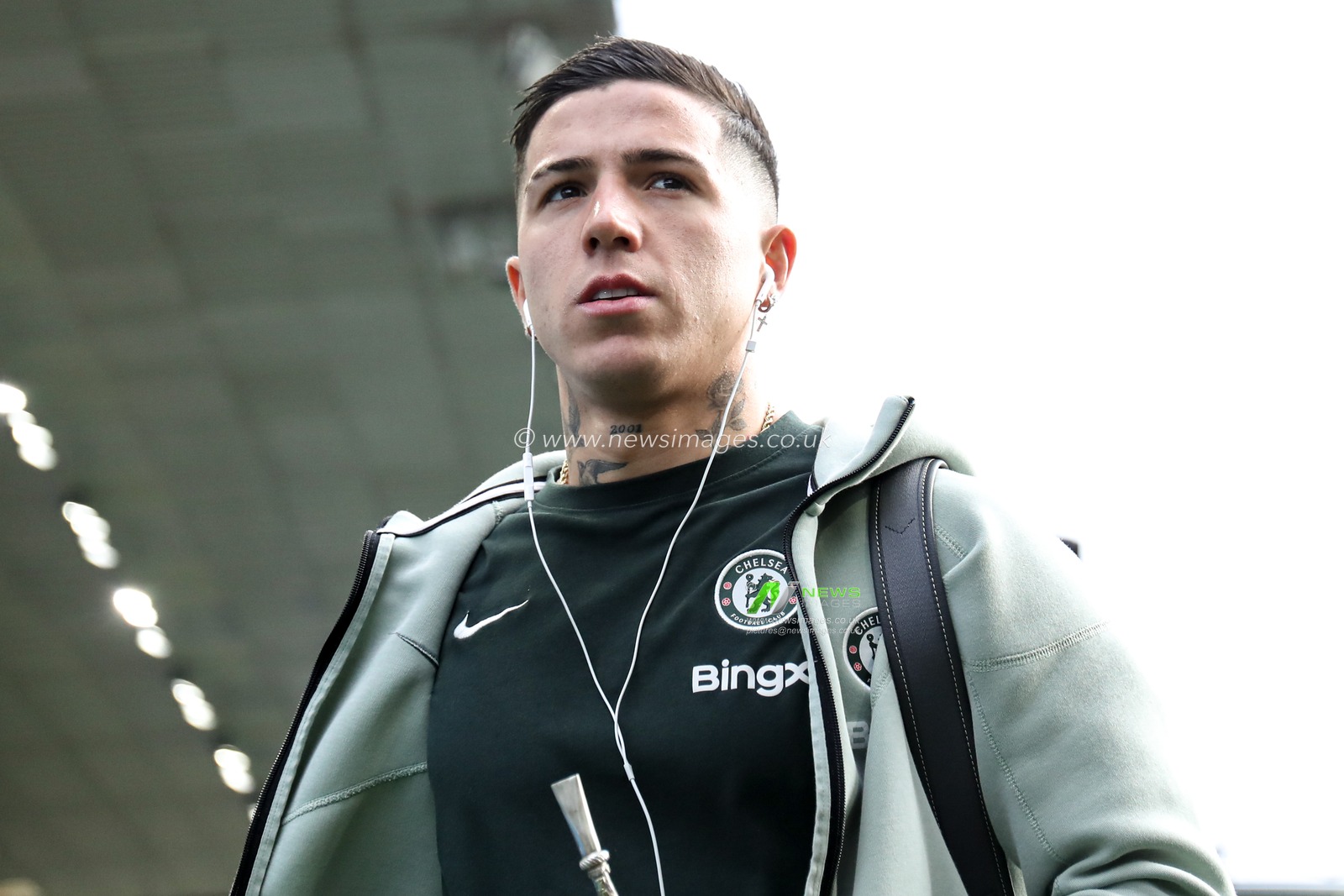Enzo Fernandez of Chelsea arrives at stadium ahead of the Premier League match Burnley vs Chelsea at Turf Moor, Burnley, United Kingdom, 22nd November 2025

(Photo by Jorge Horsted/News Images)

*** GER AUT SUI OUT ***