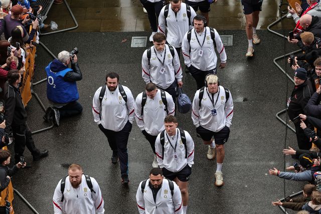 Henry Pollock of England arrives with team mates during the Guinness Six Nations 2026 match England vs Wales at Allianz Stadium, Twickenham, United Kingdom on 07 February 2026

(Photo by Mark Cosgrove/News Images)