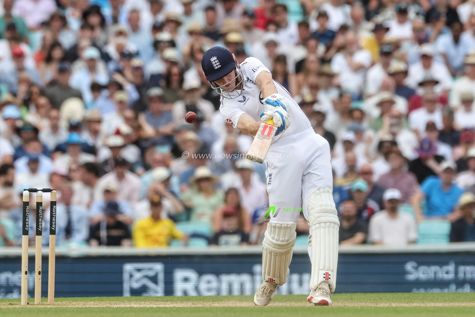 Harry Brook of England hits a four during the 2nd Rothesay Test Match Day 4 match England vs New Zealand at The Kia Oval, London, United Kingdom on 20 June 2026

(Photo by Mark Cosgrove/News Images)
