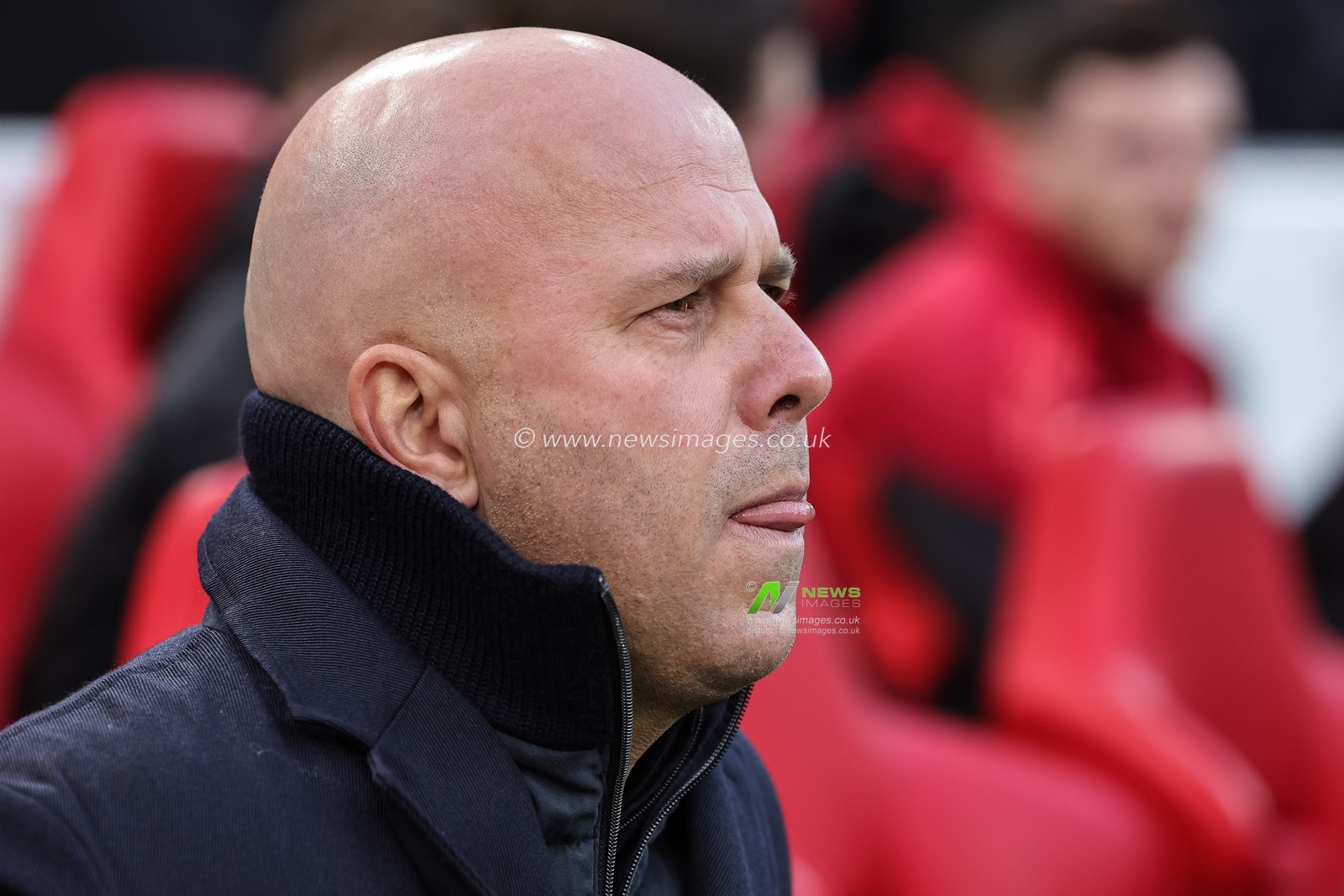 Arne Slot manager of Liverpool looked on during the Premier League match Liverpool vs Wolverhampton Wanderers at Anfield, Liverpool, United Kingdom, 27th December 2025

(Photo by Mark Cosgrove/News Images)

*** GER AUT SUI OUT ***
