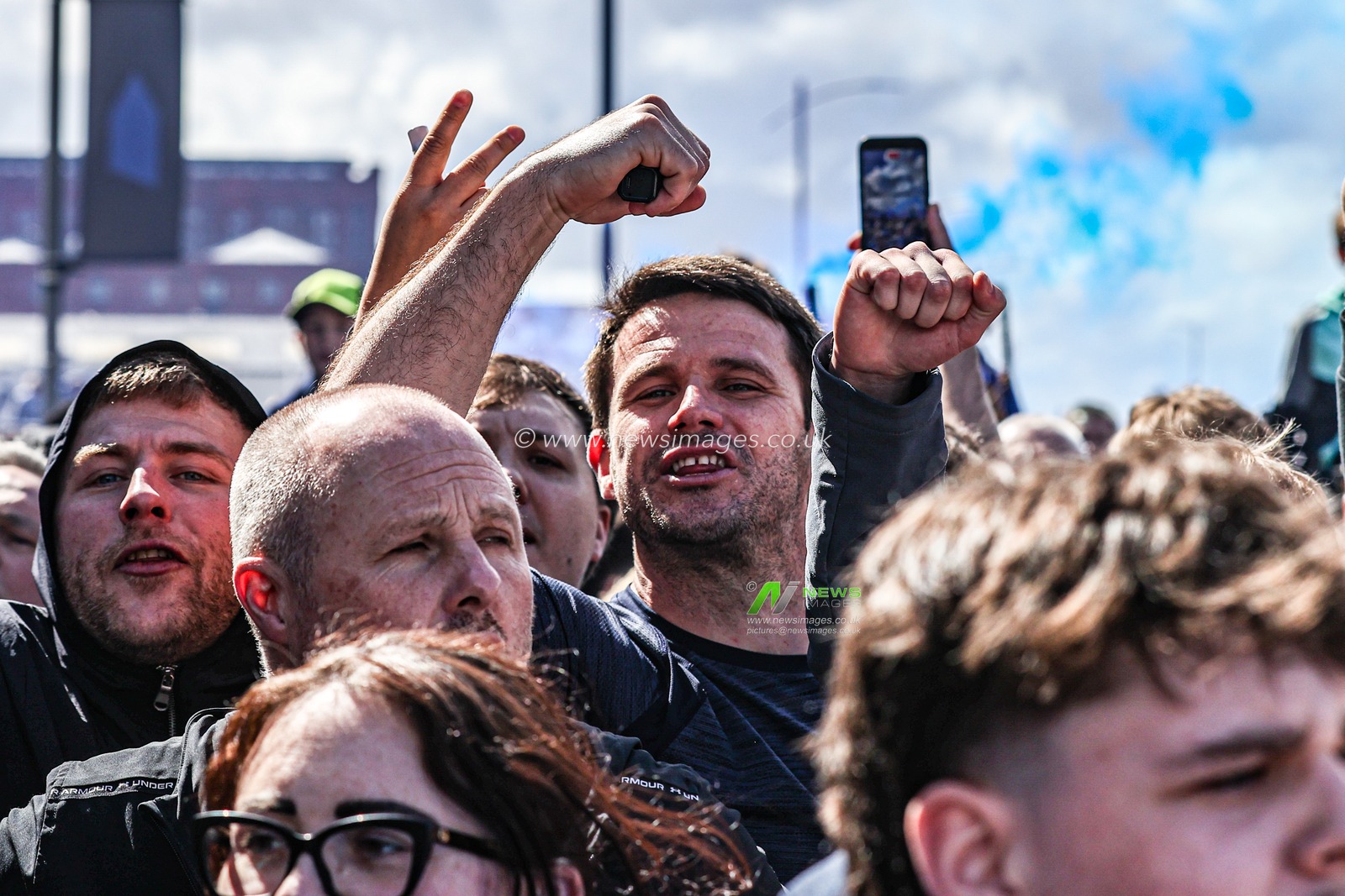 Everton fans arrive at Hill Dickinson with flares ready for derby day during the Premier League match Everton vs Liverpool at Hill Dickinson Stadium, Liverpool, United Kingdom on 19 April 2026

(Photo by Alfie Cosgrove/News Images)