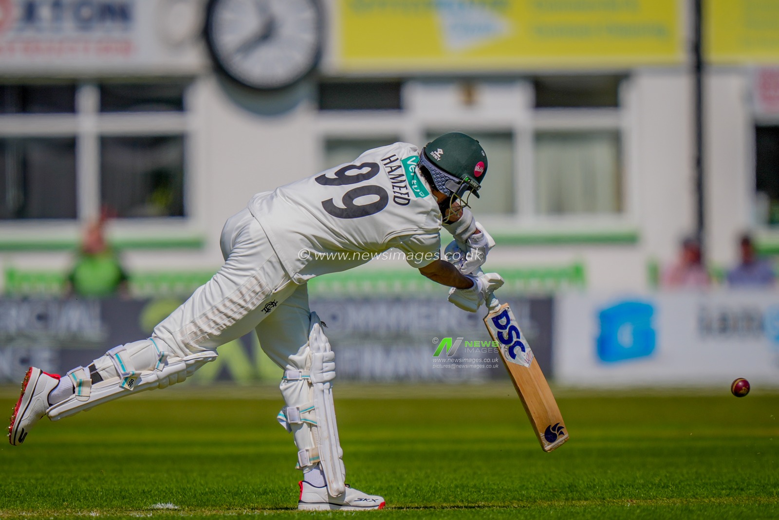 Haseeb Hameed of Nottinghamshire hits the ball off his legs during Leicestershire County Cricket Club vs Nottinghamshire County Cricket Club in Country Cricket Division One Day 1 at Grace Road, Leicester, United Kingdom on 01 May 2026

(Photo by Maynard Manyowa/News Images)