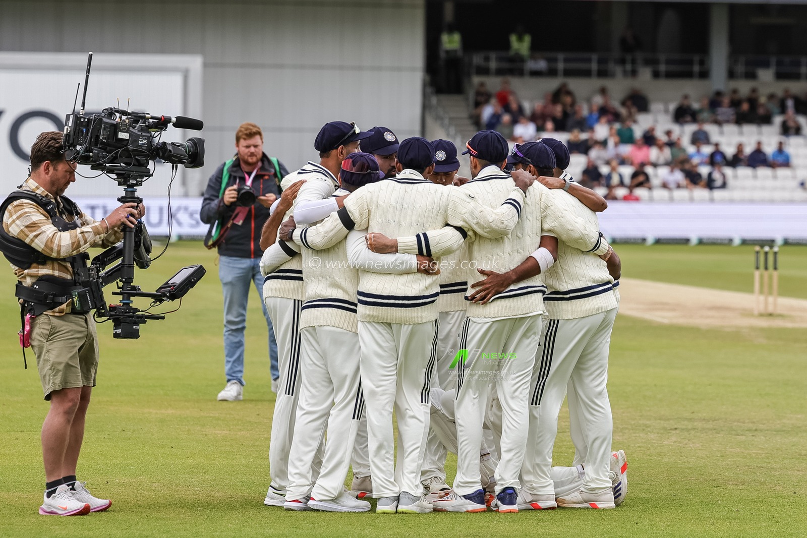 India have a group huddle during the 1st Rothesay Test Match Day 5 England vs India at Headingley Cricket Ground, Leeds, United Kingdom, 24th June 2025

(Photo by Mark Cosgrove/News Images)