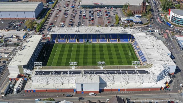 An aerial view of The Halliwell Jones Stadium during the Betfred Super League round 9 match Warrington Wolves vs Wigan Warriors at The Halliwell Jones Stadium, Warrington, United Kingdom on 24 April 2026

(Photo by Mark Cosgrove/News Images)