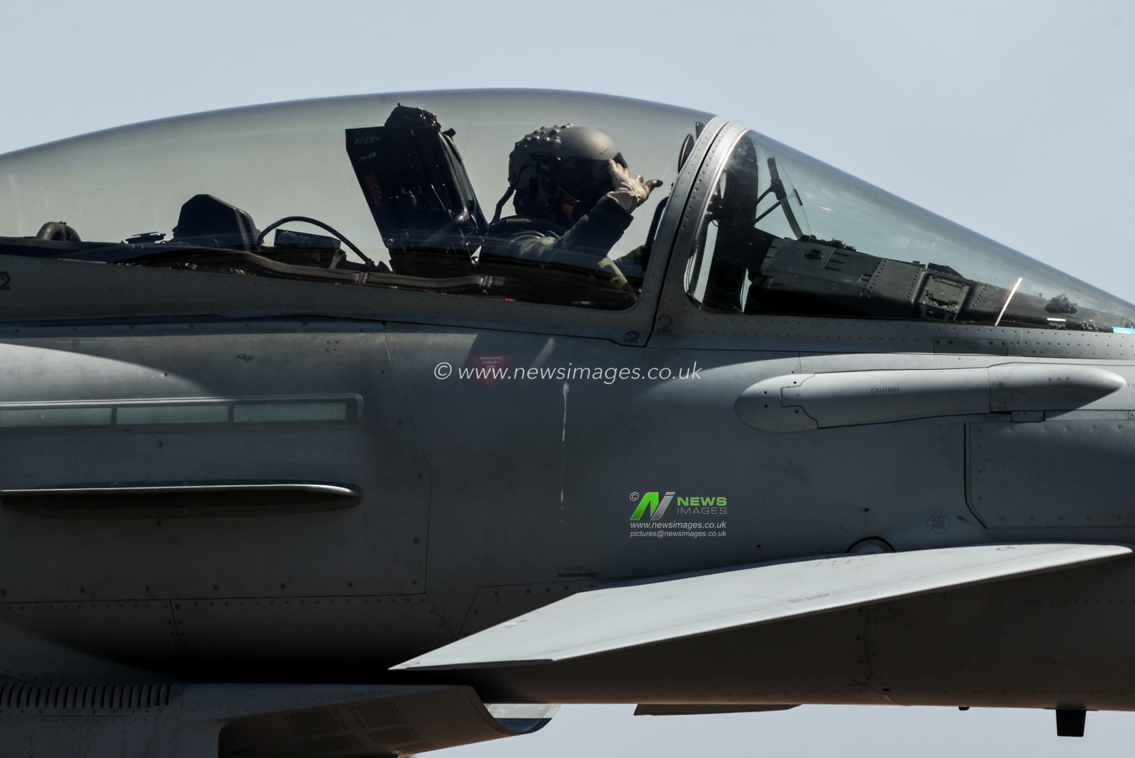 Eurofighter Typhoons taxi for takeoff at RAF Coningsby, Coningsby, United Kingdom on 20 July 2026

(Photo by Alfie Cosgrove/News Images)